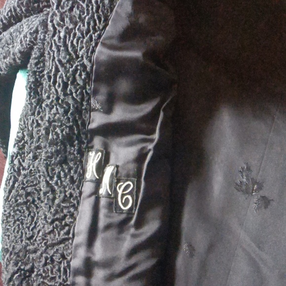 Vintage black curly Lamb 🐑 mink collar coat - Picture 7 of 7